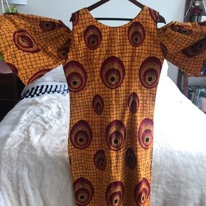 Beautiful midi Ankara dress. Back zipper. New!